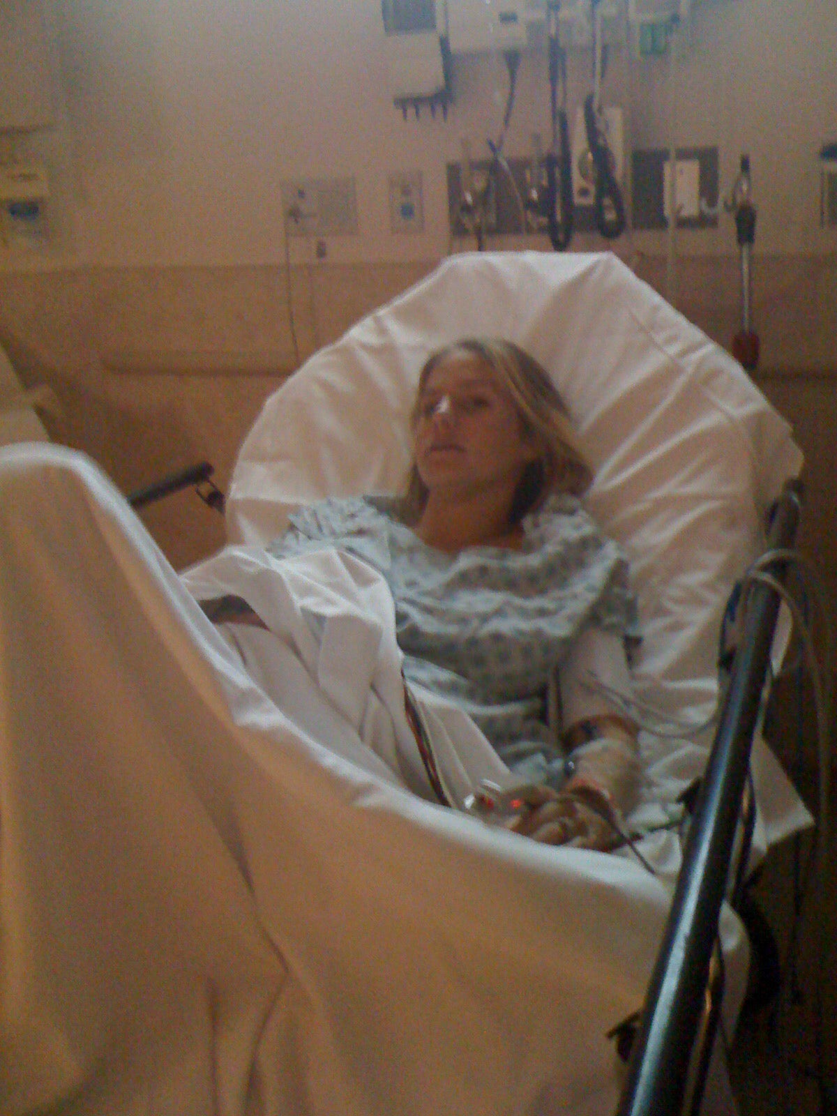 Amy Suzanne Upchurch, Pink Stork founder, in the hospital
